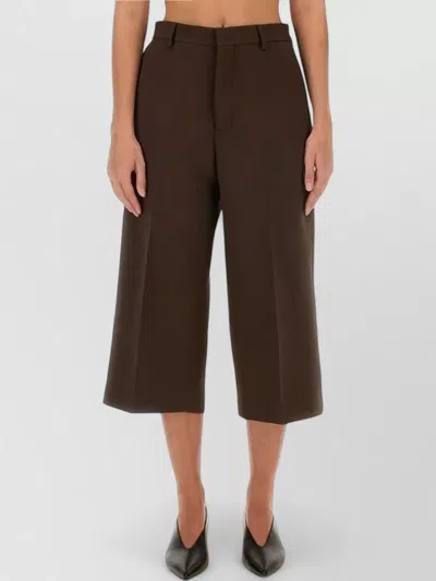 Ami Alexandre Mattiussi Military Bermuda Shorts Belt Loops Pockets In Brown
