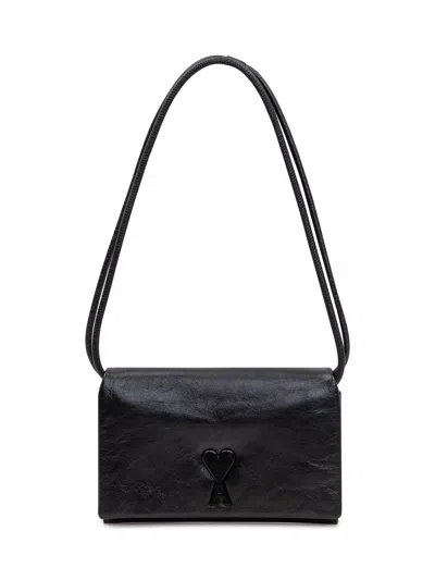 Ami Alexandre Mattiussi Mini Chic Wallet With Strap In Black