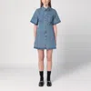 Ami Alexandre Mattiussi Mini Dress Ami De Coeur In Denim In Blue