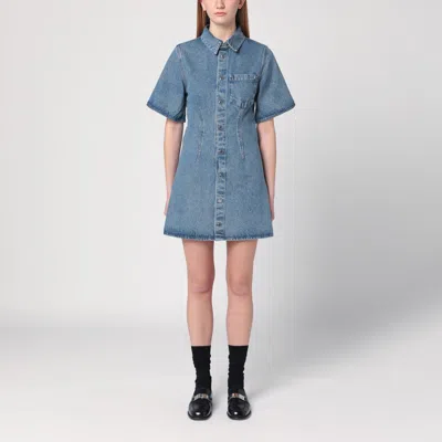 Ami Alexandre Mattiussi Mini Dress Ami De Coeur In Denim In Bleu Used