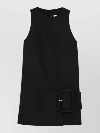 Ami Alexandre Mattiussi Mini Dress Belt Large Buckle Shirt In Blue