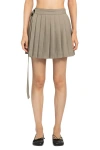 Ami Alexandre Mattiussi Pleated Virgin Wool Wrap Skirt In Neutrals