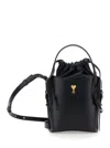 Ami Alexandre Mattiussi Black Leather Mini Paris Paris Bucket Bag In Black