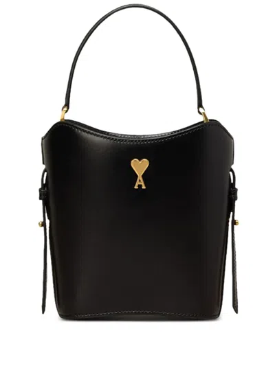 Ami Alexandre Mattiussi Mini Paris Paris Bucket Bag In Black