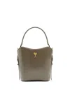 Ami Alexandre Mattiussi Mini Paris Paris Bucket Bag In Gray