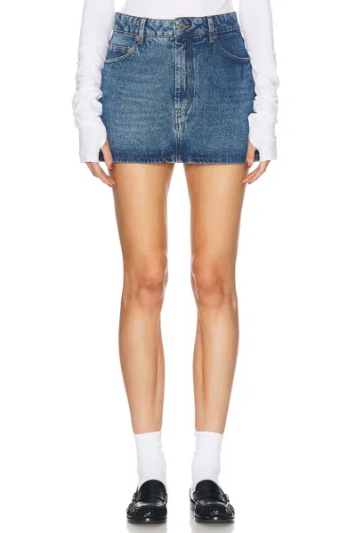 Ami Alexandre Mattiussi Mini Skirt In Used Blue