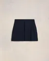 Ami Alexandre Mattiussi Concealed-fastening Wool Skirt In Navy Blue