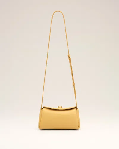 Ami Alexandre Mattiussi Mini Yellow Cow Leather Carrousel Bag Yellow In White