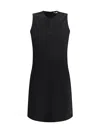 Ami Alexandre Mattiussi Minimal Short Dress In Wool Gabardine Black