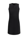 Ami Alexandre Mattiussi Minimal Short Dress In Wool Gabardine Black