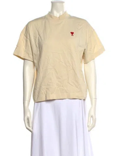 Pre-owned Ami Alexandre Mattiussi Mock Neck Short Sleeve Sweatshirt In Neutral