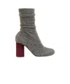 Ami Alexandre Mattiussi Black Mohair Knit Piano Ankle Boots Grey In Gray