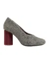 Ami Alexandre Mattiussi Black Mohair Knit Piano Pumps Grey In Gray