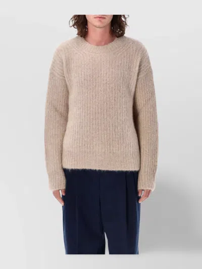 AMI ALEXANDRE MATTIUSSI MOHAIR SWEATER FUZZY RIBBED TEXTURE