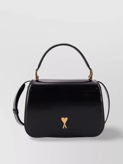 Ami Alexandre Mattiussi Monogram Logo Leather Shoulder Bag