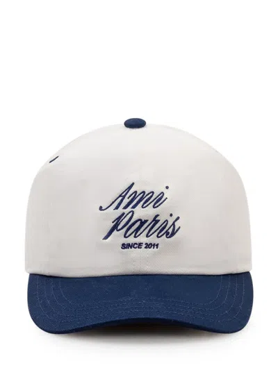 Ami Alexandre Mattiussi Ami Paris Bicolor Logo Embroidered Adjustable Baseball Cap In Multi