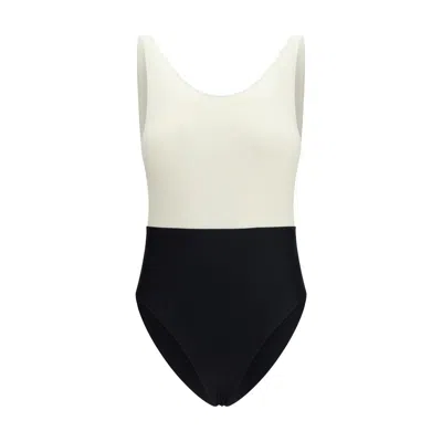 Ami Alexandre Mattiussi Multicolor Polyamide One-piece Swimsuit In Neutral