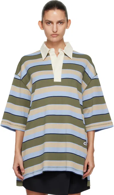 Ami Alexandre Mattiussi Multicolor Striped Cotton 'ami Patch' Polo