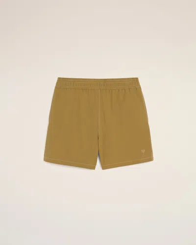 Ami Alexandre Mattiussi Mustard Beach Short Yellow In Havana
