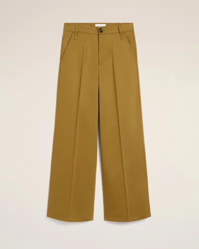 Ami Alexandre Mattiussi Mustard Cotton Baggy Fit Trousers Yellow In Havana