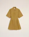 Ami Alexandre Mattiussi Mustard Cotton Short Sleeve Shirt Dress Yellow In Havana