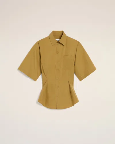 Ami Alexandre Mattiussi Mustard Cotton Short Sleeve Shirt Yellow In Havana