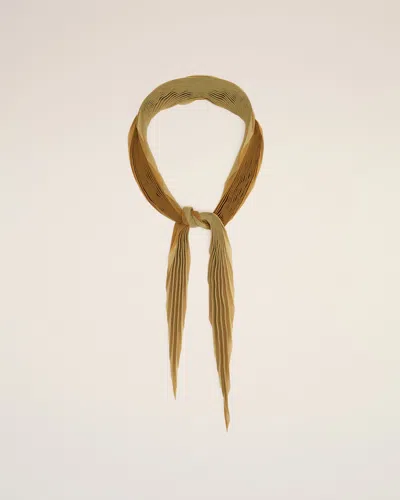 Ami Alexandre Mattiussi Mustard Pleated Diamond Shaped Scarf Yellow In Havana