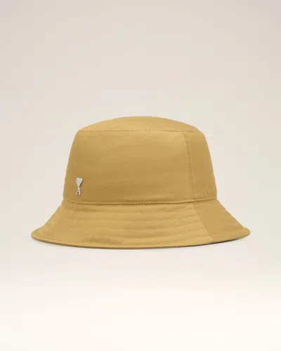 Ami Alexandre Mattiussi Mustard Twill Ami De Coeur Stud Bucket Hat Yellow In Havana