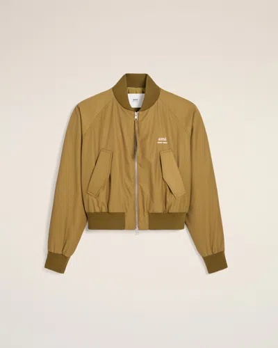 AMI ALEXANDRE MATTIUSSI MUSTARD TWILL BOMBER YELLOW