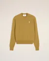 Shop Ami Alexandre Mattiussi Mustard Wool Ami De Coeur Crew Neck Sweater Yellow In Havana