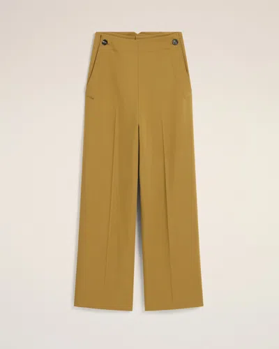 AMI ALEXANDRE MATTIUSSI MUSTARD WOOL SAILOR TROUSERS YELLOW