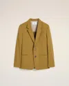 Ami Alexandre Mattiussi Mustard Wool Semi-lined Jacket Yellow In Havana