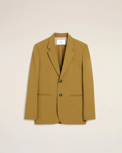 Ami Alexandre Mattiussi Mustard Wool Semi-lined Jacket Yellow In Havana
