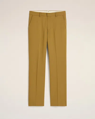 Ami Alexandre Mattiussi Mustard Wool Straight Fit Trousers Yellow In Havana