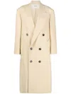 Ami Alexandre Mattiussi White Wool Double Breasted Long Coat White In Natural