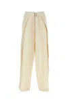 Ami Alexandre Mattiussi Pantalon Large A Pans Tons Neutres Pour Femme In Natural