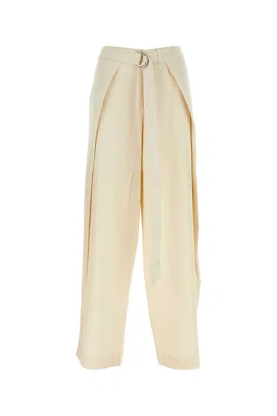 AMI ALEXANDRE MATTIUSSI NATURAL WIDE LEG PANT