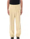 AMI ALEXANDRE MATTIUSSI NATURAL WOOL TROUSERS