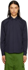 Ami Alexandre Mattiussi Navy Ami De Cœur Shirt In Nautic Blue/491