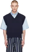 Ami Alexandre Mattiussi Navy Ami De Cœur Vest In Nautic Blue/nautic B