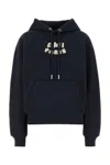 Ami Alexandre Mattiussi Navy Cotton Hoodie With Ami Paris Patch Blue In Navyblue