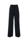 Ami Alexandre Mattiussi Wide Legged Pinstripe Trousers With In Navy Blue