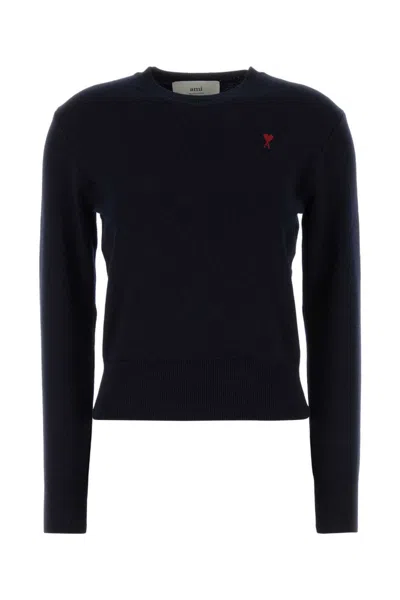 AMI ALEXANDRE MATTIUSSI NAVY BLUE WOOL SWEATER