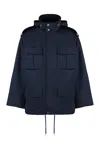 Ami Alexandre Mattiussi Ami Paris Cotton Canvas Mini-parka In Blue