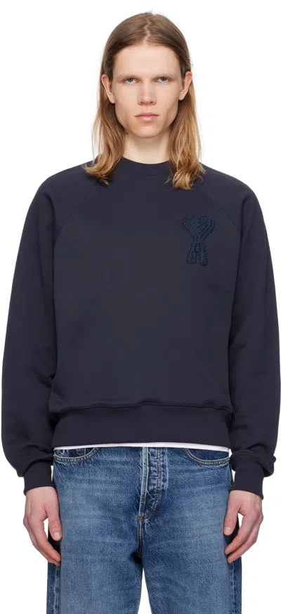 Ami Alexandre Mattiussi Sweatshirt Ami Paris De Coeur In Blue