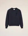 Ami Alexandre Mattiussi Navy Cotton Ami De Coeur Patch Sweatshirt Blue In Navy Blue