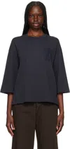 Ami Alexandre Mattiussi Navy Cotton Ami De Coeur Patch T-shirt Blue In Navy Blue/4011