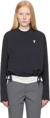 Ami Alexandre Mattiussi Navy Cotton Ami De Coeur Sweatshirt
