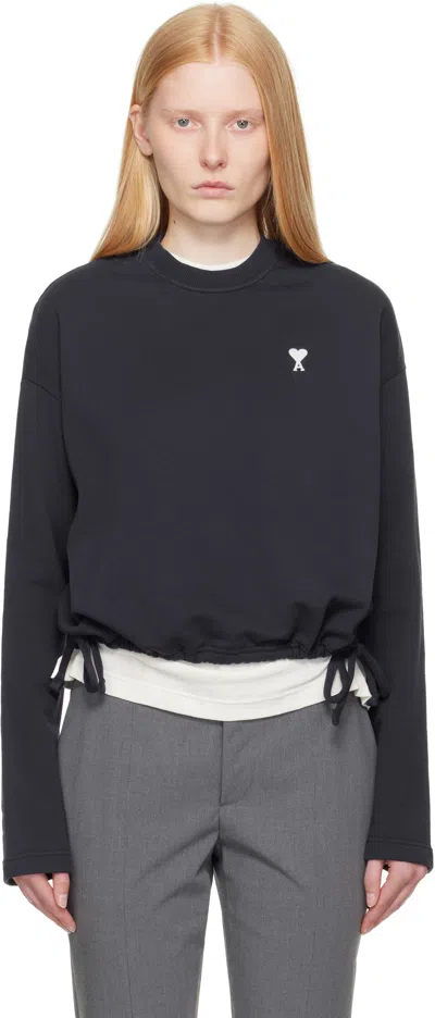 Ami Alexandre Mattiussi Navy Cotton Ami De Coeur Sweatshirt