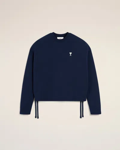 AMI ALEXANDRE MATTIUSSI NAVY COTTON AMI DE COEUR SWEATSHIRT BLUE